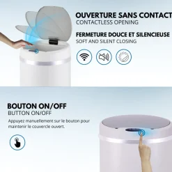 Kitchen Move - Poubelle de cuisine automatique soho blanc acier inoxydable 42 l Clearance
