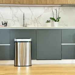 Kitchen Move - Poubelle de cuisine automatique majestic argent acier inoxydable 58 l Best