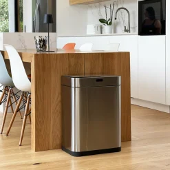 Kitchen Move - Poubelle de cuisine automatique upper gris acier inoxydable 60 l Sale