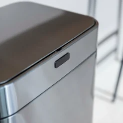 Kitchen Move - Poubelle de cuisine automatique upper gris acier inoxydable 60 l Sale