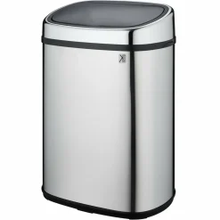 Kitchen Move - Poubelle de cuisine push city argent acier inoxydable 48 l Sale