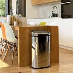 Kitchen Move - Poubelle de cuisine push city argent acier inoxydable 48 l Sale