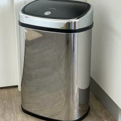 Kitchen Move - Poubelle de cuisine push city argent acier inoxydable 48 l Sale
