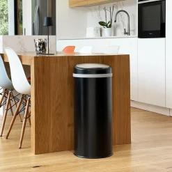 Kitchen Move Entretien De La Maison | - Poubelle de cuisine automatique soho noir acier inoxydable 42 l