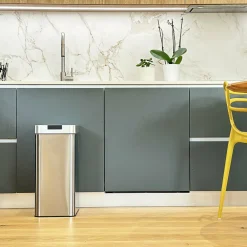 Kitchen Move Entretien De La Maison | - Poubelle de cuisine automatique silverlake argent acier inoxydable 60 l