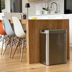 Kitchen Move Entretien De La Maison | - Poubelle de cuisine automatique silverlake argent acier inoxydable 60 l