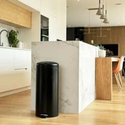 Kitchen Move Entretien De La Maison | - Poubelle de cuisine automatique largo noir acier inoxydable 42 l