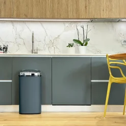 Kitchen Move Entretien De La Maison | - Poubelle de cuisine automatique largo gris acier inoxydable 42 l