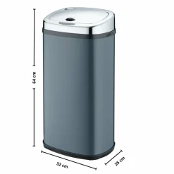 Kitchen Move Entretien De La Maison | - Poubelle de cuisine automatique largo gris acier inoxydable 42 l