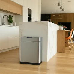 Kitchen Move Entretien De La Maison | - Poubelle de cuisine automatique daytona argent acier inoxydable 60l