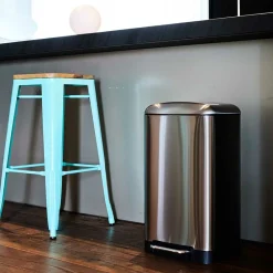 Kitchen Move Entretien De La Maison | - Poubelle de cuisine à pédale greenwich argent acier inoxydable 30 l