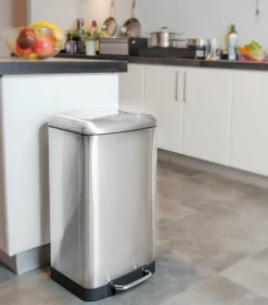 Kitchen Move Entretien De La Maison | - Poubelle de cuisine à pédale greenwich argent acier inoxydable 30 l