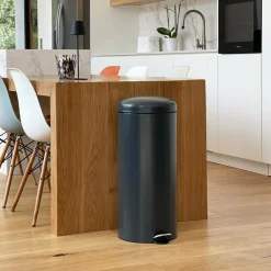 Kitchen Move Entretien De La Maison | - Poubelle de cuisine à pédale urban gris acier inoxydable 30 l