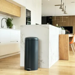 Kitchen Move Entretien De La Maison | - Poubelle de cuisine à pédale urban gris acier inoxydable 30 l