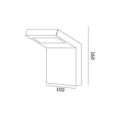 Kobi - Applique murale design rectangle anthracite 160mm blanc neutre 400 lumens extérieur ip54 Hot