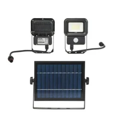 Kobi - Projecteur extérieur solaire 10w 700 lumens détecteur de mouvement led blanc froid 6500k professionnel Discount