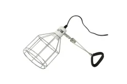 La Ferme Tropicale Eclairage | - Support de lampe grillagé avec pince de fixation support d'ampoule chauffante / uvb pour reptiles (lézards, serpents, tortues),