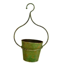 La Grande Prairie Pots Et Jardinières | - Cache pot vert de gris 21x13x29cm