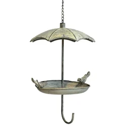 La Grande Prairie - Grande mangeoire oiseaux ombrelle fer à suspendre 33x29x69cm Outlet