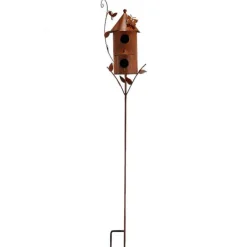 La Grande Prairie - Nichoir cabane oiseaux fer rouille 23x2x160cm Clearance