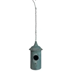 La Grande Prairie - Nichoir oiseaux à suspendre vintage bleu 11x24cm Clearance