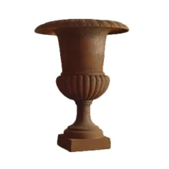 La Grande Prairie Pots Et Jardinières | - Petit vase médicis fonte rouille 34x34x43cm