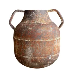 La Grande Prairie - Vase fer marron patiné 29x25x28cm Discount