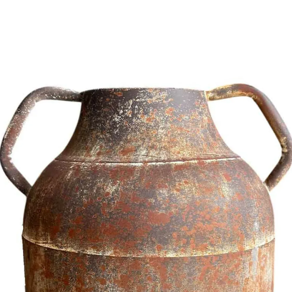 La Grande Prairie - Vase fer marron patiné 29x25x28cm Discount