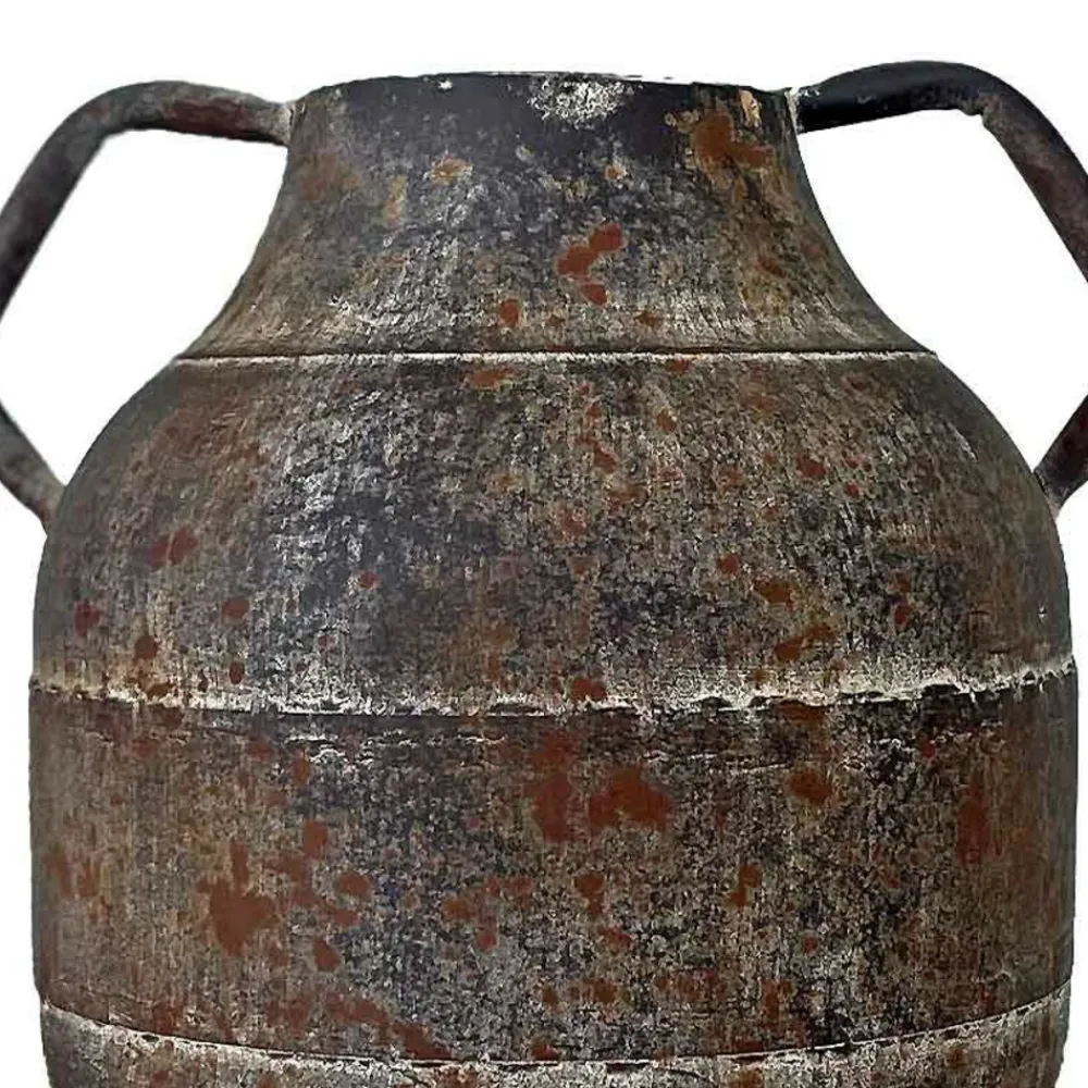 La Grande Prairie - Vase fer marron patiné 29x25x28cm Discount