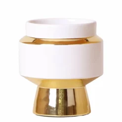 La Green Touch - Le chic - pot décoratif blanc avec détails dorés Online
