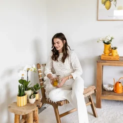 La Green Touch Cache-Pots Et Bacs D'Intérieur | - Pot décoratif granada - jaune