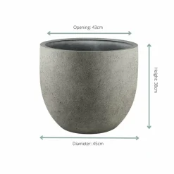 La Green Touch Cache-Pots Et Bacs D'Intérieur | - Pot grigio egg naturel 45 cm