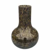La Green Touch Vases Et Coupes | - Vase en verre noir et rayures doré - h37cm, ø25cm