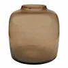 La Green Touch - Vase en verre taupe - h25cm, ø25cm