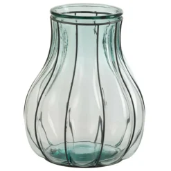 Lana Deco Vases Et Coupes | - Vase design en verre "fusion" 30cm bleu