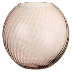 Lana Deco Vases Et Coupes | - Vase design en verre "canne rond" 25cm rose