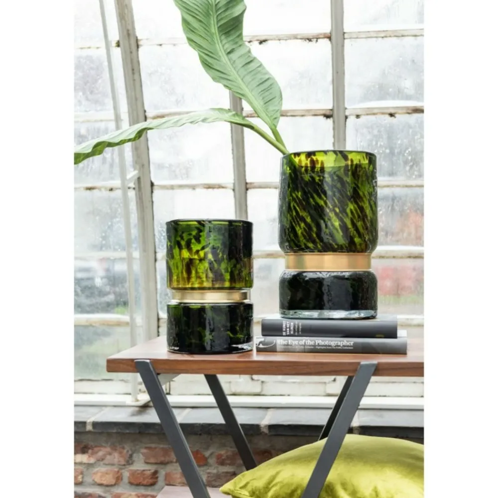 Lana Deco - Vase rond design "tâche winter" 23cm vert