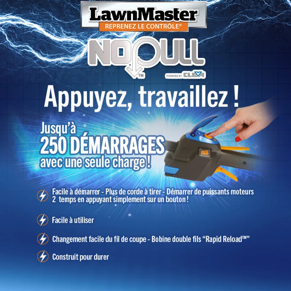 Lawnmaster Coupe-Bordures Et Débroussailleuses | - Débroussailleuse thermique 26cc avec démarrage électrique -