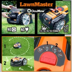 Lawnmaster Tondeuses | - Robot tondeuse autonome 24v - 8ah sans fil périmétrique - le robot le plus simpl