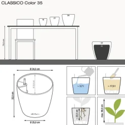 Lechuza - Pot Classico Color en polypropylène, blanc D35 x H. 33 cm Clearance