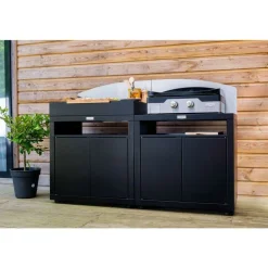 Le Marquier Barbecues Et Planchas | - Meuble avec tablette pour cuisine d'extérieur, noir - L.80xl.55xH.79cm