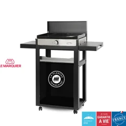 Le Marquier - Plancha française électrique 150 Duo avec chariot en fonte - 50x35 cm Outlet