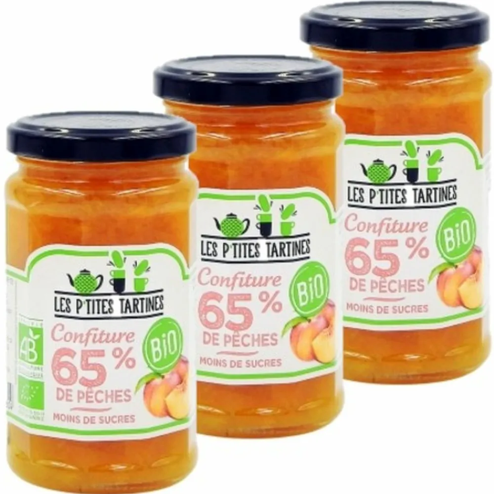Les P'tites Tartines Épicerie Gourmande | - Confiture de pêches allégée bio -