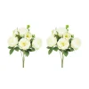 Ligne Deco - Bouquet artificiel de pivoines 32cm blanc lot de 2 Clearance