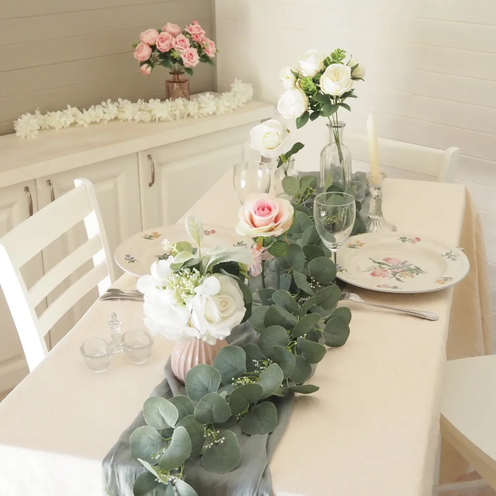 Ligne Deco - Bouquet artificiel de fleurs blanches en pot 25cm lot de 2 Best