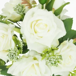 Ligne Deco Bouquets De Fleurs | - Bouquet artificiel de roses 32cm blanc lot de 2