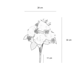 Ligne Deco Bouquets De Fleurs | - Bouquet artificiel de roses 32cm blanc lot de 2