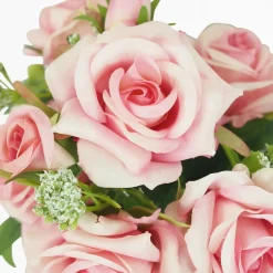 Ligne Deco Bouquets De Fleurs | - Bouquet artificiel de roses 32cm rose lot de 2