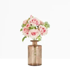 Ligne Deco Bouquets De Fleurs | - Bouquet artificiel de roses 32cm rose lot de 2