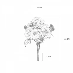 Ligne Deco Bouquets De Fleurs | - Bouquet artificiel de roses 32cm rose lot de 2